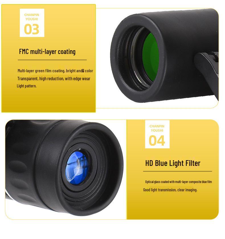 HD 10x22 Binocular Telescope with Phone Camera for Outdoor Use and Concerts
