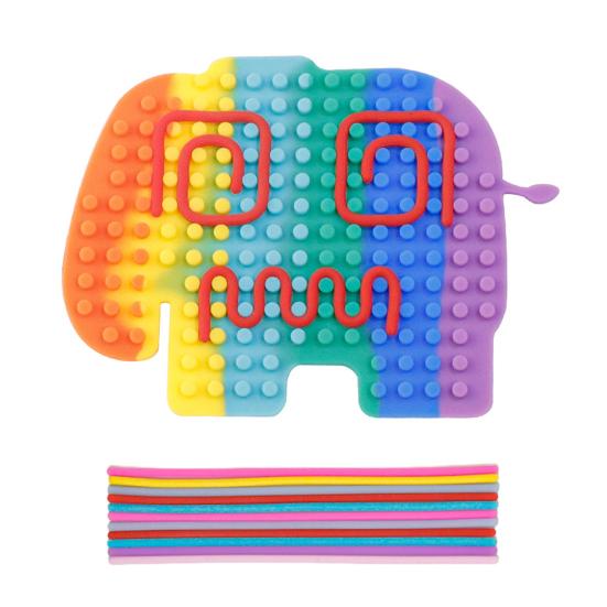Sensory Activity Board Stress Relief Silicone Strip Fidget Toy Travel Portable Kids Adults Butterfly Dinosaur Star Elephant Shape Educational Busy