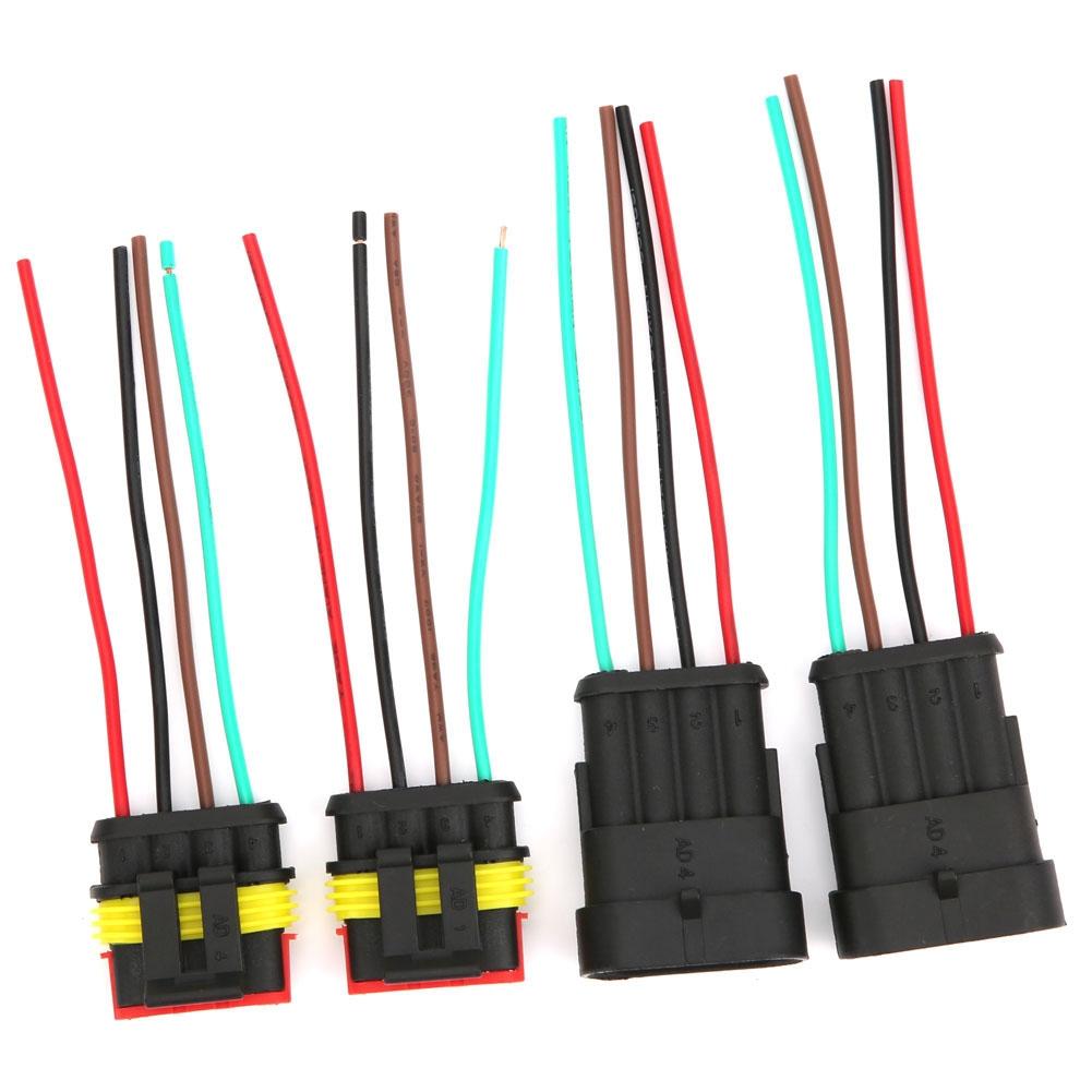 2 Sets 4/5/6 Pin Car Waterproof Electrical Connector Plug with Wire