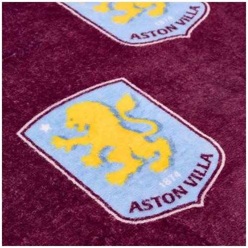 Aston Villa FC Fleece Multi Crest Blanket