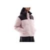 Anta Comfortable Casual Color Block Stand Collar Zipper Warm Down Jacket Women Outerwear Ebony-Brown Winter-Pink 962447907-3