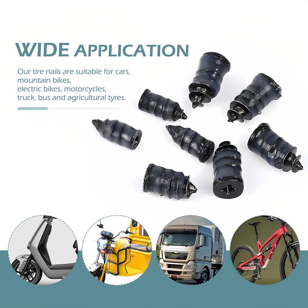 50Pcs Self-Service Tool Spiral Rubber Screws S/M/L/XL Tire Screw Plugs Car Tire Repair