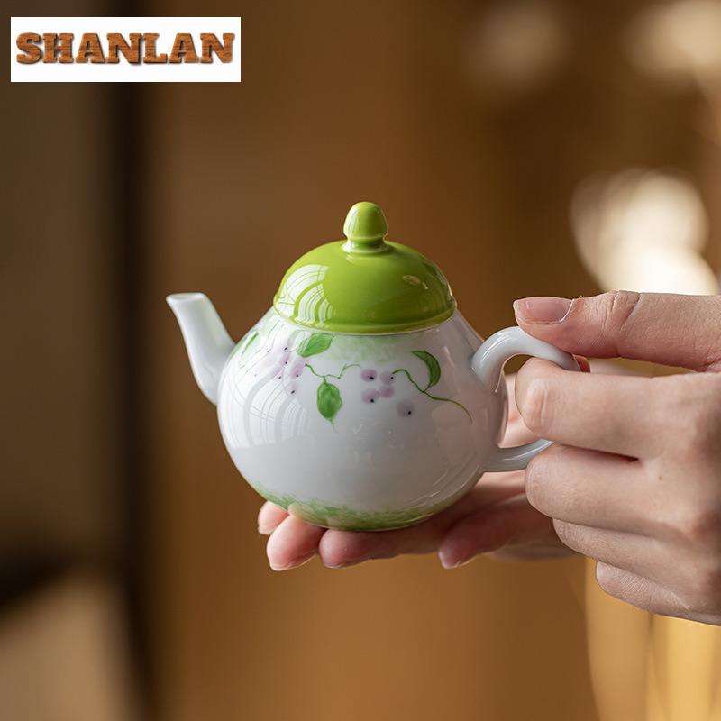 130ml Hand-painted Grape Teapot Boutique Tea Infuser Pot Tea Maker Kettle With Ball Hole Tea Items Accessories Ornaments Craft