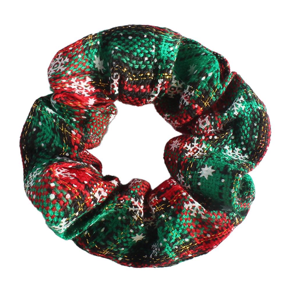 New Christmas Atmosphere Large Intestine Hair Tie Christmas Performance Props Snowflake Christmas Reindeer Antler Hair Tie Hair Accessory