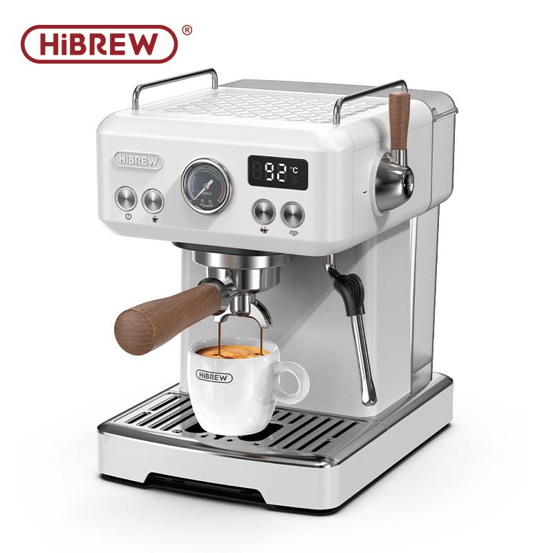 HiBREW H10 Plus Espressokaffeemaschine, 20 Bar Halbautomatische Kaffeemaschine, Schnelles Aufheizen, Temperaturregelung, Dampfdüse für Cappuccino Latte