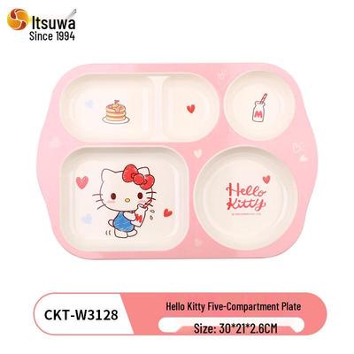Hello Kitty Kids Melamine Divided Dinner Plates - 3 Pack