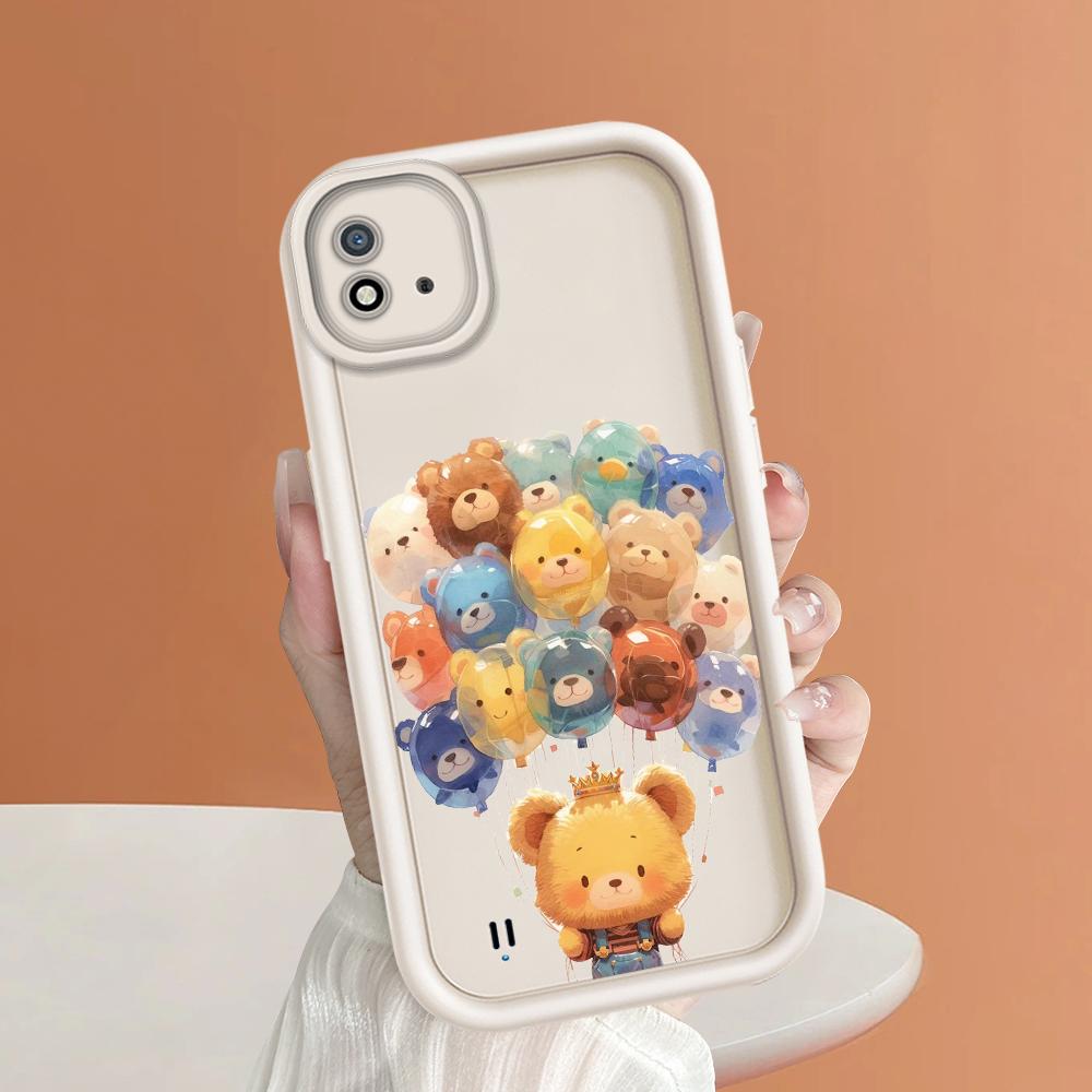 Soft Silicone Square Ladder Printing Pattern Phone Casing Full Cover Camera Shockproof Protection Rubber Case for OPPO Realme