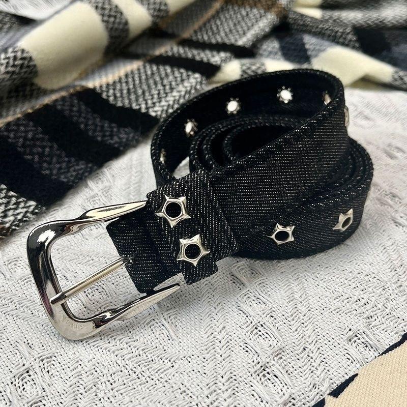 Womens 2.6cm Wide Denim Waist Belt Premium Quality Wear Resistant Long Lasting Pin Buckle Belt for Daily Wear