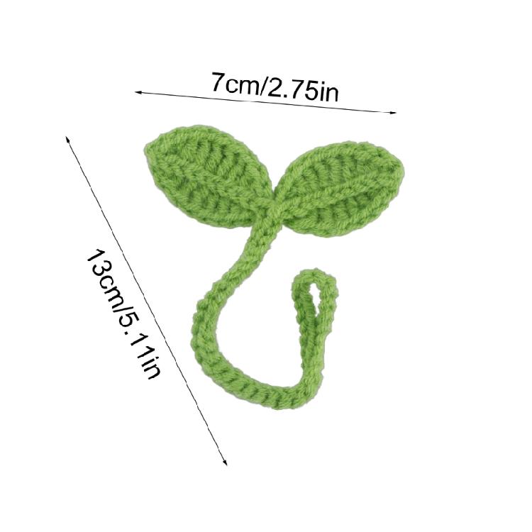 Creative Knitted Crochet Leaf Sprout Data Cable Straps Cute Headphone Accessory