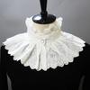 High Neck Fake Collar White Cotton Ruffle Collar Removable Detachable Collar  Blouse Decoration