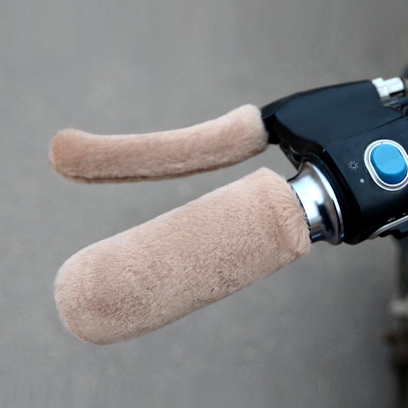 Universal Winter Plush Electric Scooter Handlebar Gloves - Warm, Anti-Freeze Cover for E-bike, Bicycle, and Three-Wheeler