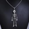 Herren Trendige Edelstahl Skelett Anhänger Halloween Halskette