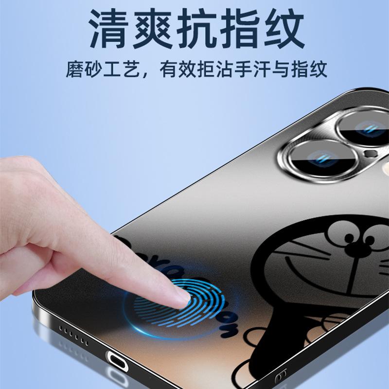 Applicable to Apple 16 mobile phone case, new iPhone17promax electroplated frosted glass 15pro with lens film