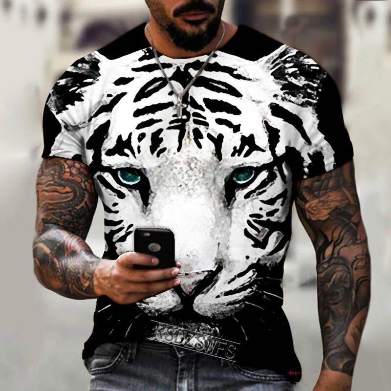 Men's short sleeved European and American summer fashion T-shirt 3D printed