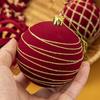 Burgundy Christmas Ornaments Delicate Christmas Ball Ornaments Christmas Ornament Set Flocked For Gift Box Storage