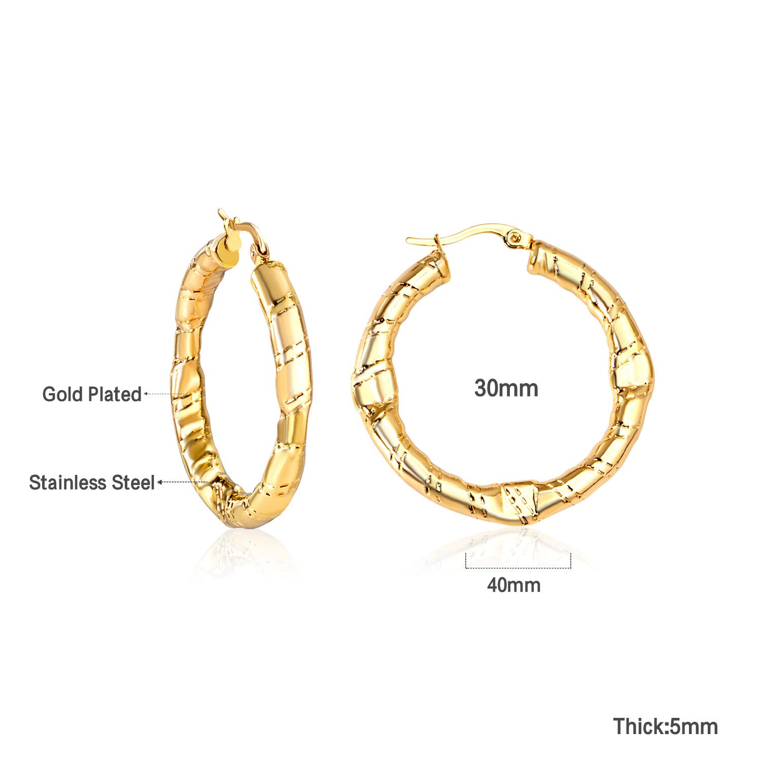 

Trendy Big Oval Hoop Earrrings Twist Metal Intertwine Design Stainless Steel Circle Luxury Korean Jewelry for Women