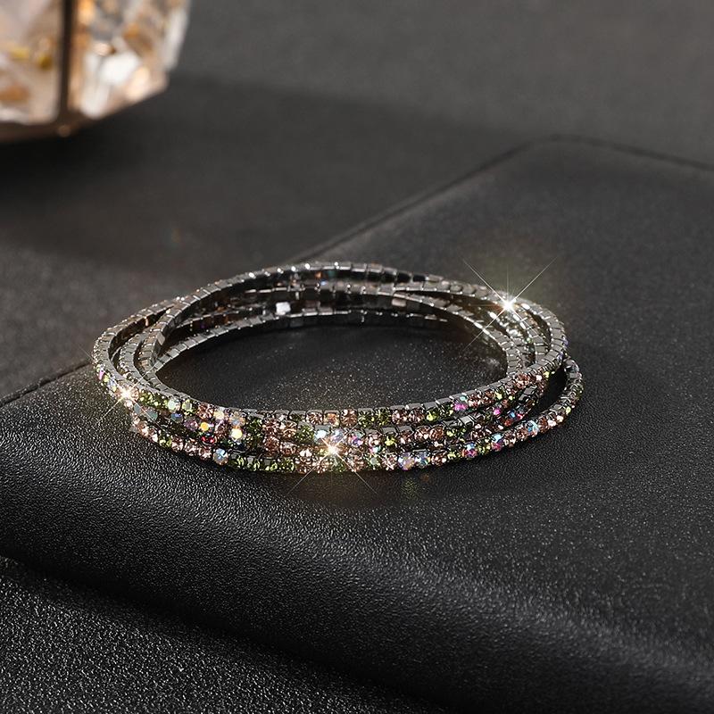 Diamond Elastic Bracelet Color Zircon Rhinestone Claw Chain Crystal Bracelet Gemstone Full Diamond Jewelry
