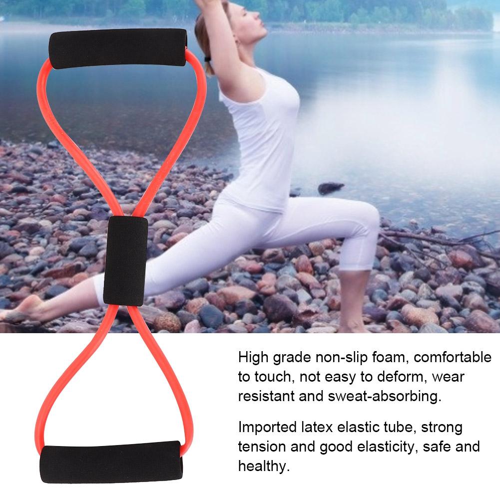 8 Shaped Elastic Fitness Pulling Rope Chest Expander Yoga Body Slimming Tension Band Red