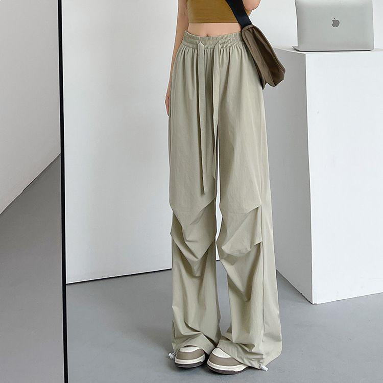 Quick-Dry High-Waist Wide-Leg Parachute Pants for Casual Outdoor Sports 3XL
