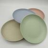 Biodegradable Bamboo Plates in Blue, Green, Pink & Beige, 20cm Diameter, Eco-Friendly Disposable Tableware for Parties & Events