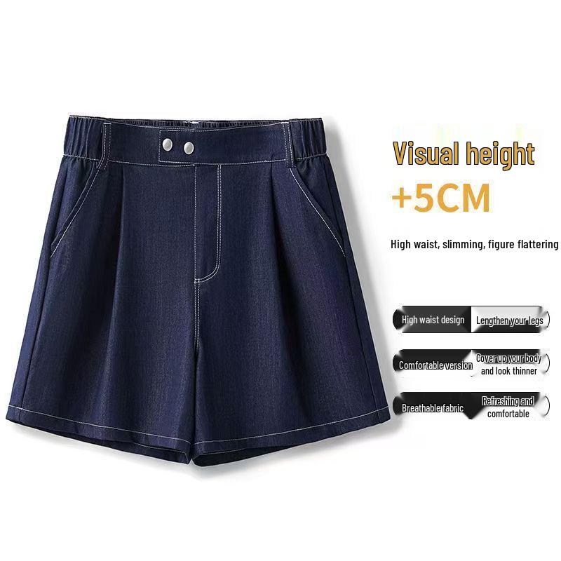 Sommer 2025 Damen-Jeansshorts mit hohem Bund: Locker, weit geschnitten, figurschmeichelnd, trendig