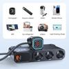 SEAMETAL 9 IN 1 228W USB C Car Charger Adapter QC3.0 With PD45W Telescopic Cable LED Voltage Display 12V/24V