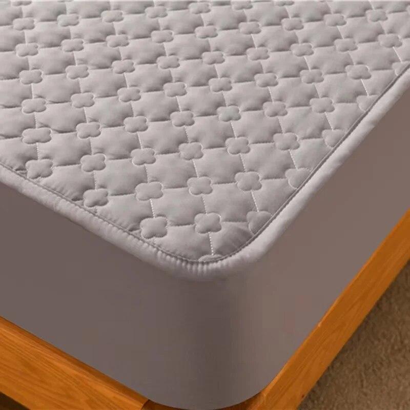 Anti-bacterial Anti-mite Bed Fitted Sheet 100% Cotton Quilted Mattress Cover Thicken All-inclusive Bed Protector Cover