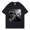 Cat Pilot Selfie Funny Meme Graphic T Shirts High Street Fashion Trend Short Sleeve Tshirts Unisex Unisex Casual 100cotton Tshirt
