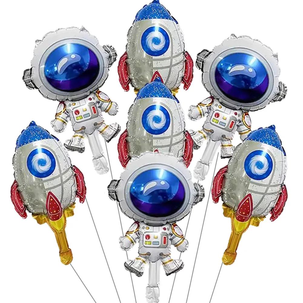 

10/30/50Pcs Outer Space Theme Foil Balloons Astronaut Rockets Balloon Helium Globos for Birthday Party Decor Baby Kids Toys Gift 10pcs&MINI SIZE
