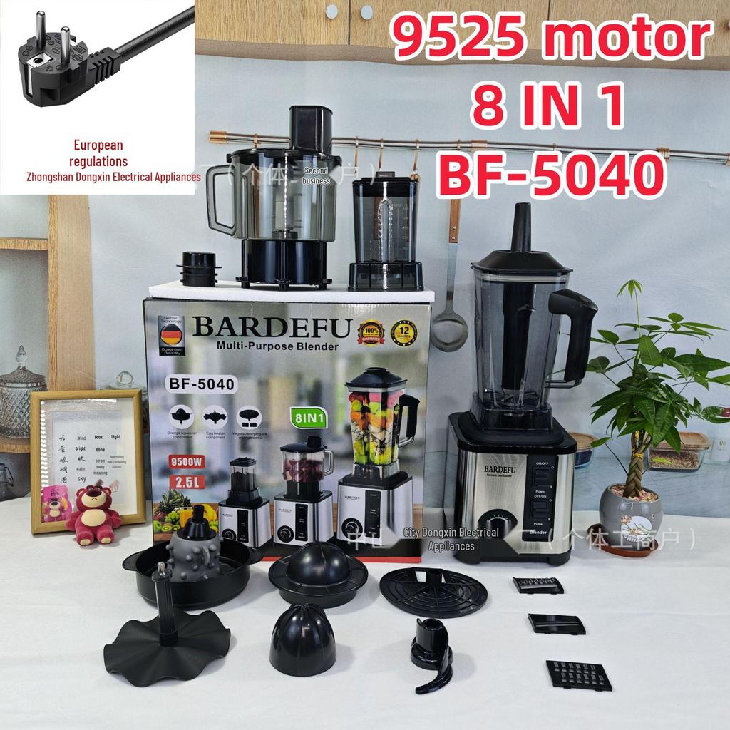 High-Speed Stainless Steel 6-in-1 Blender Juicer and Meat Grinder for North America & Europe