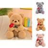 Plush Teddy Bear Toy With Rose Design For Birthday Gift For Teens And Adults