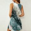 European and American large-size women's vacation dress, new full body printing retro fashion travel