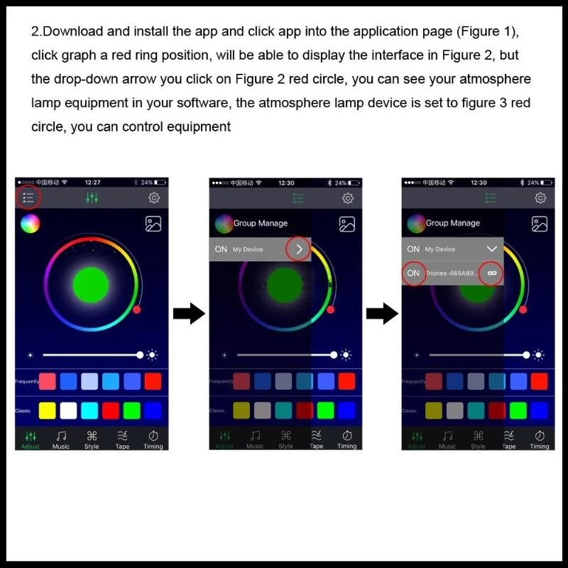 DC12V LED Car Atmosphere Lights Foot Light Lighter Remote Control RGB Interior Decorative Lamp Strip