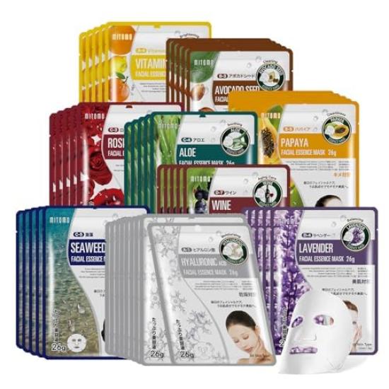 

MITOMO LIFE Новое ощущение Увлажняющая маска для лица в индивидуальной упаковке, Пакет, Набор из 50 штук, В упаковке, Увлажняющая, [PRSH0050-A]