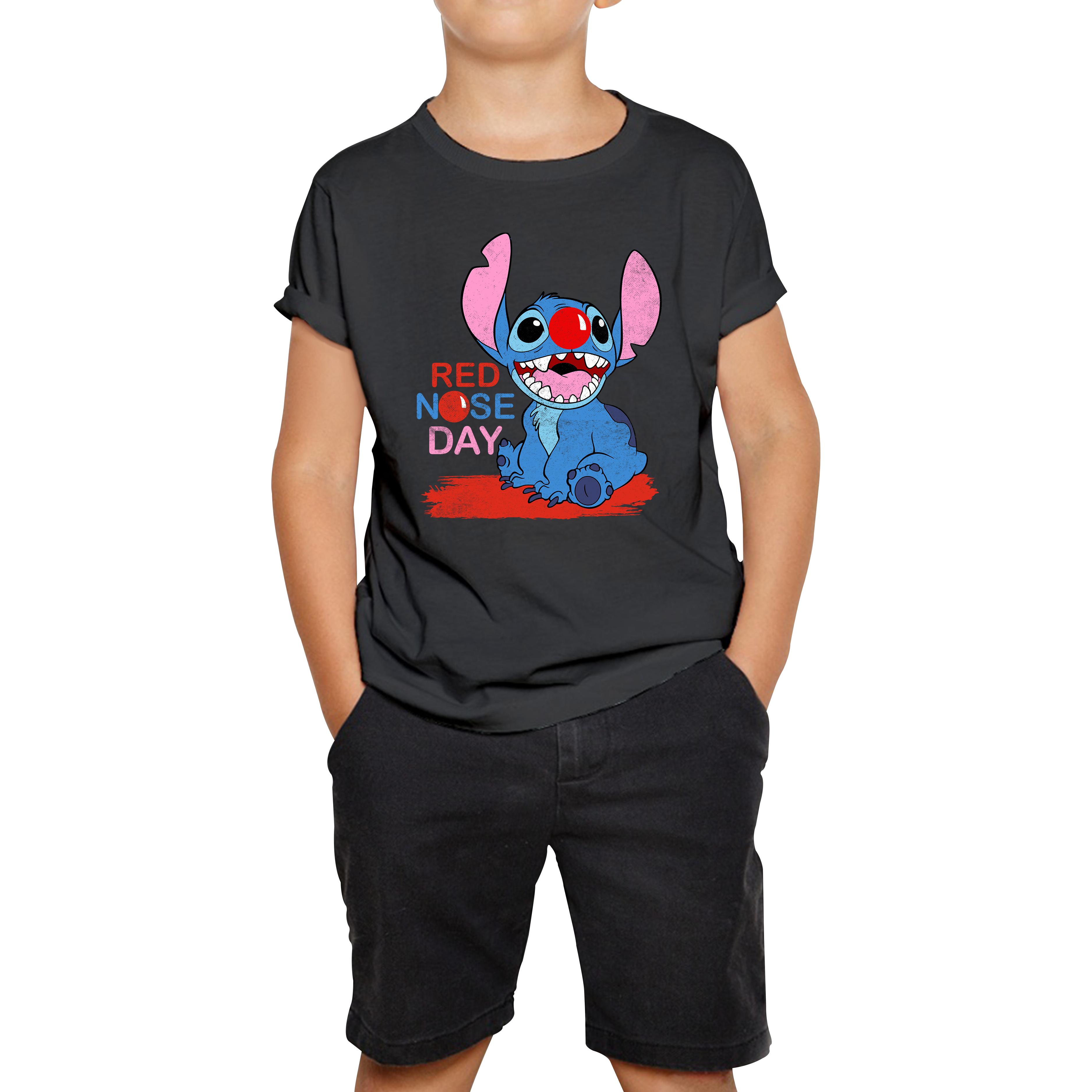 Ohana Disney Stitch Red Nose Day Kids T Shirt 100
