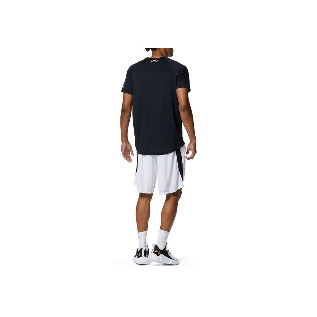 Under Armour Solid Color Sports Casual Crew Neck Short Sleeve T-Shirt Men Tops Black 1371938-001