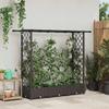 Raised Garden Bed with Trellis and Hanging Roof Brown 164 X 40 X 123 Cm PP