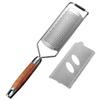 Lemon Zester With Fine Blades Lightweight Cheese/Vegetable Grater Solid Wood Handle Design - Rust-Resistant Durable