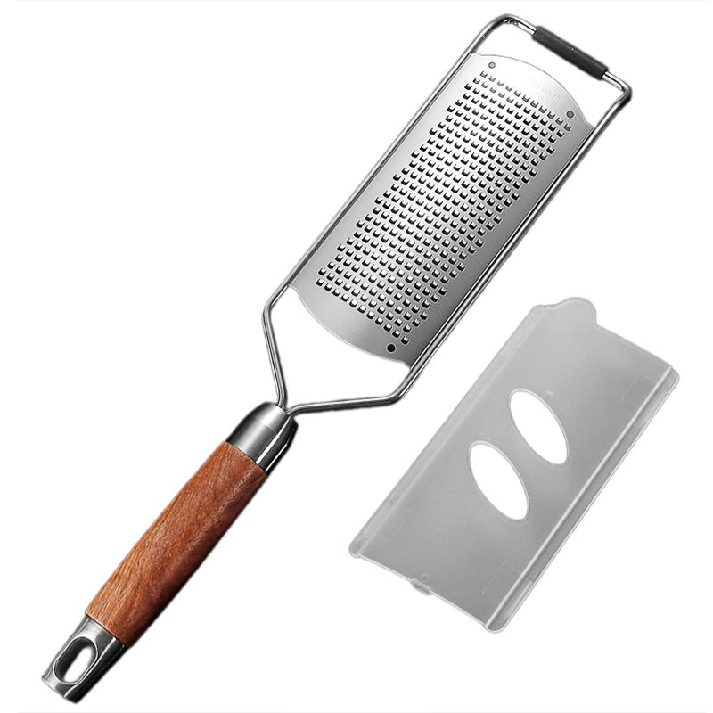 Lemon Zester With Fine Blades Lightweight Cheese/Vegetable Grater Solid Wood Handle Design - Rust-Resistant Durable