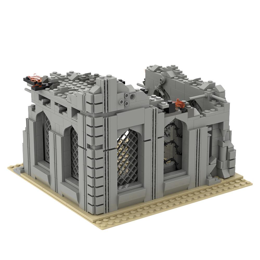Moc Premium-Quality Ww2-Era Superior-Grade First-World-War Construction Pieces Military-Themed High-Standard Ruined House High-Standard Military