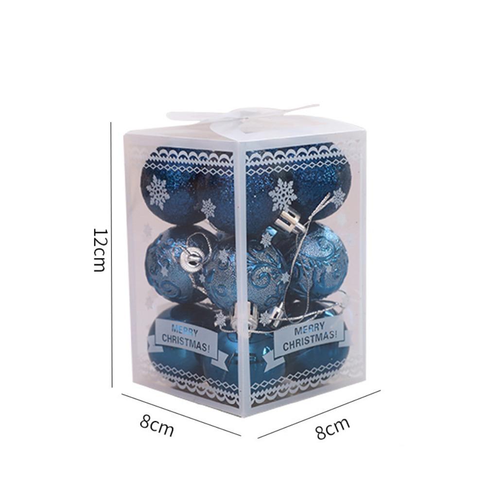 12PCS High-quality Plastic Christmas Ball Set 9 Colors Suspensable Xmas Ornament Ball 4cm Xmas Baubles Scene Supplies