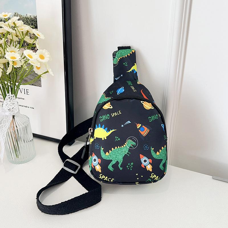 

Детская нагрудная сумка, маленький динозавр, большая вместимость, мультяшный, милый принт, модный, для прогулок, сумка для сменной одежды, сумка для аксессуаров