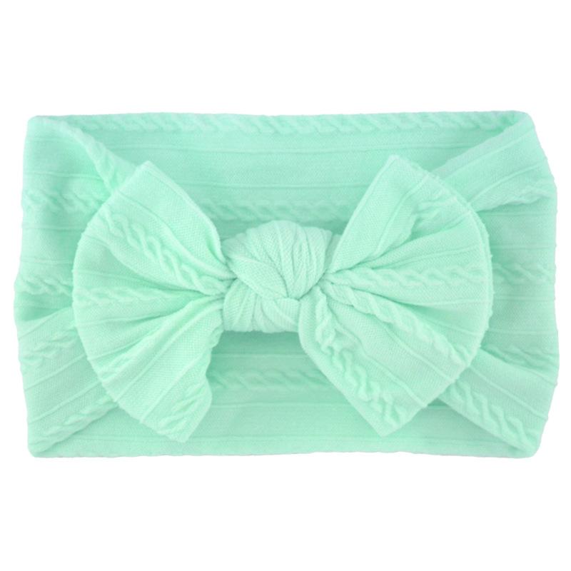 Solid Color Bow Baby Headbands, Soft Elastic Nylon Wide Hairbands for Infants