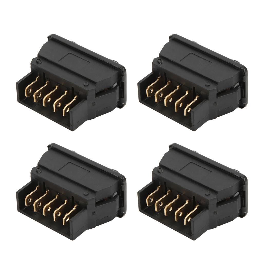 4PCS 5Pin Power Window Switch Car Universal Glass Lift Drive Switches with Green Lamp DC12V 24V