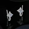 Eight-Pointed Star Moissanite Stud Earrings In S925 Sterling Silver - Women’s Mori Style Ear Jewelry