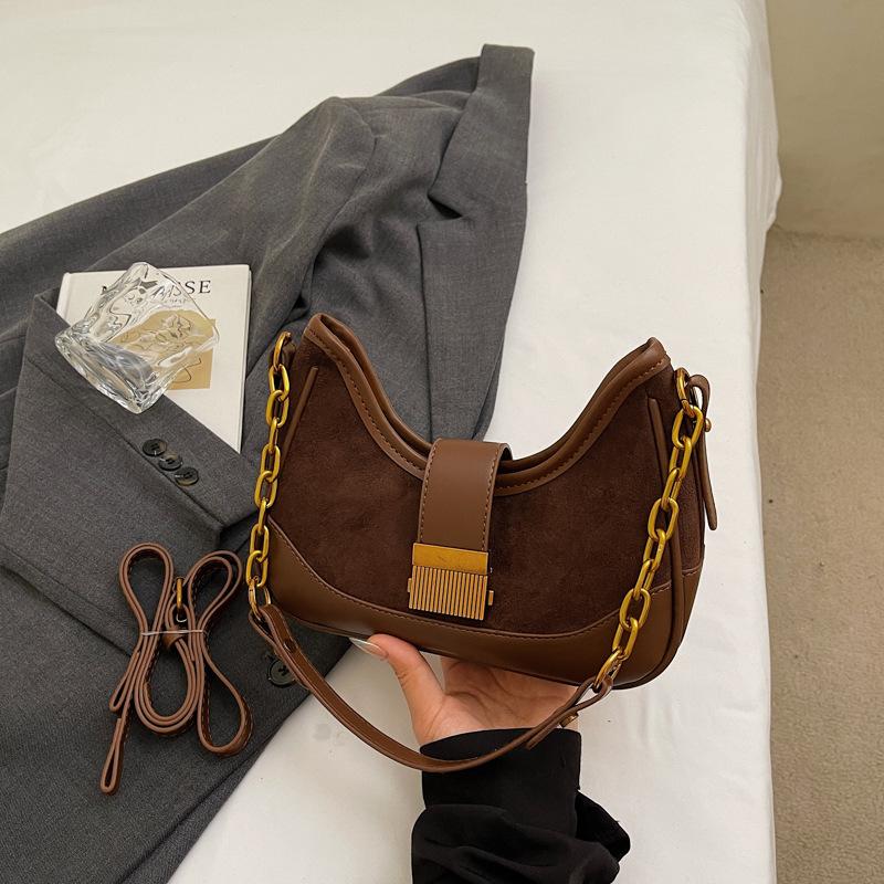 Niche design deerskin fleece bag, new women's bag, messenger bag chain, underarm bag, shoulder bag.