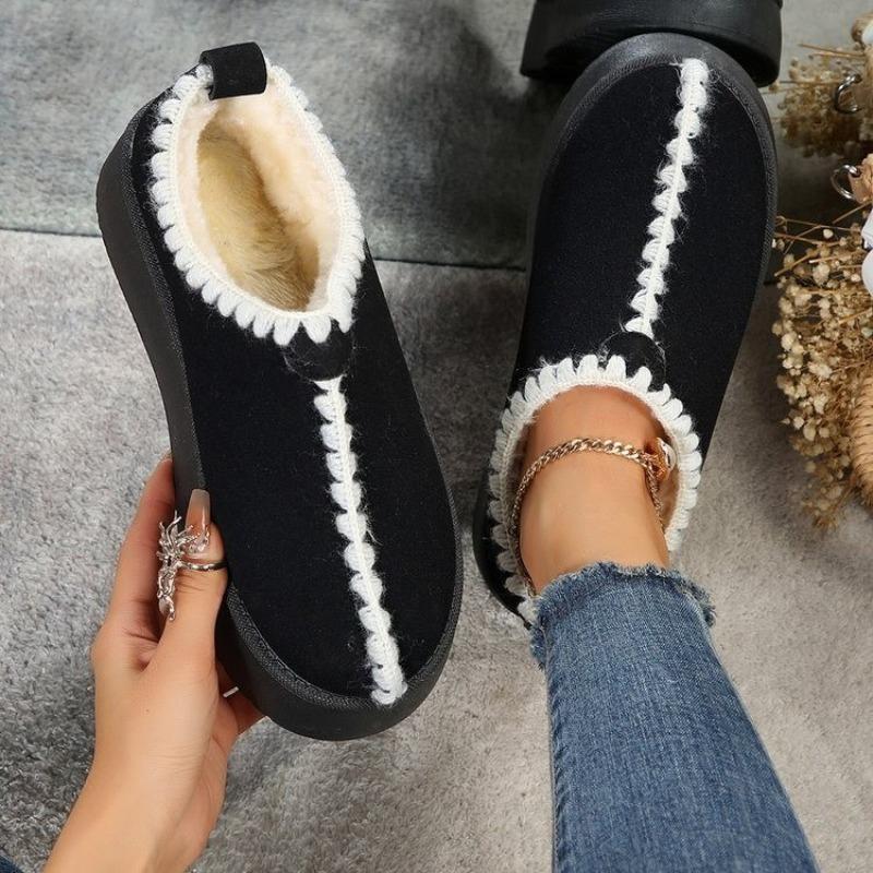 Snow boots women's new winter thick-soled round head warm cotton shoes