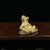 Brass Frog Statue Ornament Retro Animal Figurines Tea Pet Desktop Home Office Decor Mini Micro Garden Landscaping Decoration