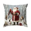 Home Decor Santa And Winter Wildlife Christmas Pillow Pattern Cushion Cover Suitable For Sofa Bedroom Car Pillow Cover