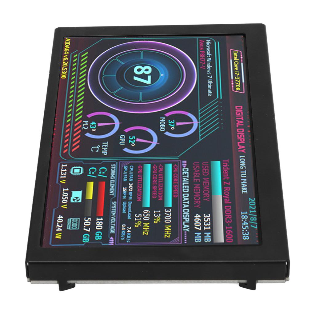 5in Computer Temp Monitor IPS USB Mini Screen PC Sensor Panel Dynamic Display Monitor AIDA64 PC CPU RAM Data Monitor